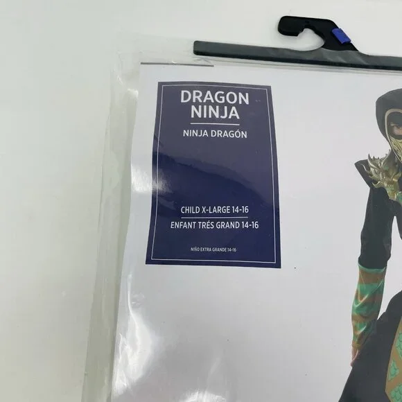 Dragon Ninja Youth Child Boys Size XL 14-16 Halloween Dress Up Costume FLAW - Picture 3 of 10
